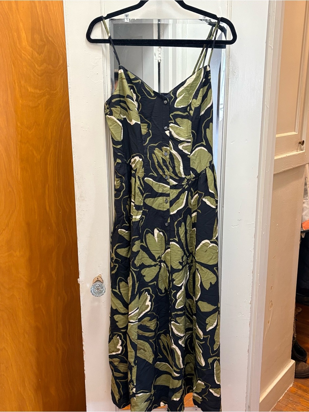 GAP Olive & Black Floral Slip Maxi Dress - Picture 3 of 7